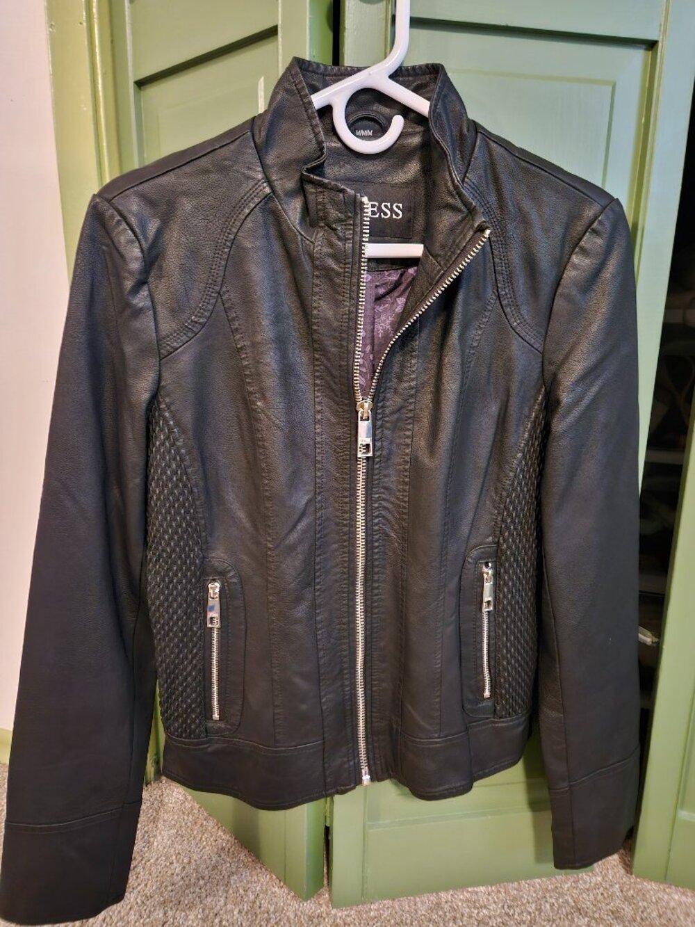 Guess Faux-Leather Jacket Size M